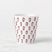 Santa Hat Custom Family Face 4 Photos Christmas Latte Mok (Voorkant)