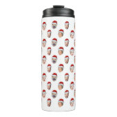 Santa Hat Custom Family Face 4 Photos Christmas Thermosbeker (Voorkant)