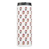 Santa Hat Custom Family Face 4 Photos Christmas Thermosbeker (Achterkant)