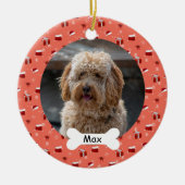 Santa Hat Custom Pet Puppy Dog Foto Keramisch Ornament (Voorkant)