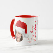 Santa Hat Custom Photo Mug | Personalize Mok (Voorkant links)