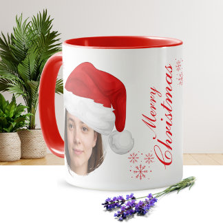 Santa Hat Custom Photo Mug | Personalize Mok
