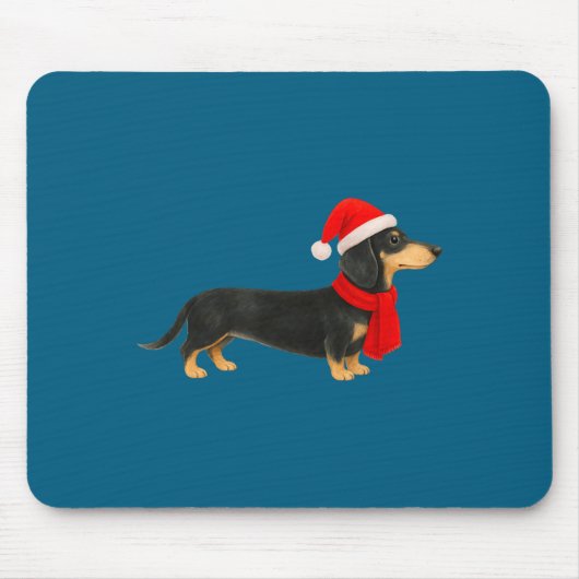 Santa Hat Dachshund Christmas Funny Cute Dog Mom  Muismat (Voorkant)