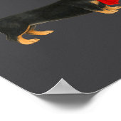 Santa Hat Dachshund Christmas Funny Cute Dog Mom  Poster (Hoek)