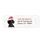 Santa Hat Dachshund Dog-kerstretour Etiket (Voorkant)