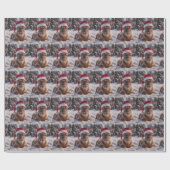 Santa Hat Deer Wrapping Paper Cadeaupapier (Vlak)