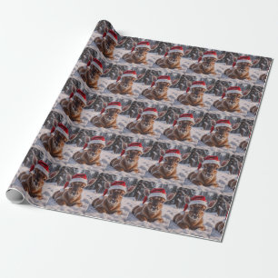 Santa Hat Deer Wrapping Paper Cadeaupapier