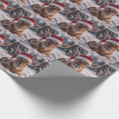 Santa Hat Deer Wrapping Paper Cadeaupapier (Hoek)