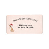 Santa Hat Dog Chihuahua Merry Kerstmis Etiket (Voorkant)