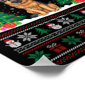 Santa Hat Duitse herder hond Xmas Tree Lights Ugl Poster (Hoek)