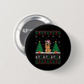 Santa Hat Duitse herder hond Xmas Tree Lights Ugl Ronde Button 5,7 Cm (Voorkant /achterkant)