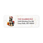 Santa Hat Duitse Herder Puppy Gifts Etiket (Voorkant)