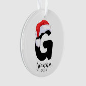 Santa Hat Eenvoudige  letter G Kerst Ornament (voorkant)