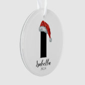 Santa Hat Eenvoudige  letter I Kerst Ornament (voorkant)