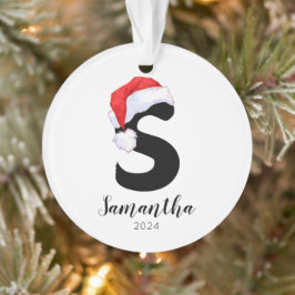 Santa Hat Eenvoudige letter S Kerst Ornament