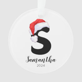 Santa Hat Eenvoudige  letter S Kerst Ornament