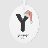 Santa Hat Eenvoudige  letter Y Kerst Ornament (voorkant)