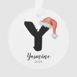 Santa Hat Eenvoudige  letter Y Kerst Ornament