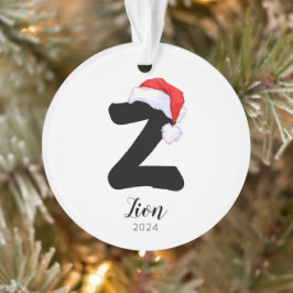 Santa Hat Eenvoudige letter Z Kerst Ornament