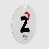 Santa Hat Eenvoudige  letter Z Kerst Ornament (voorkant)
