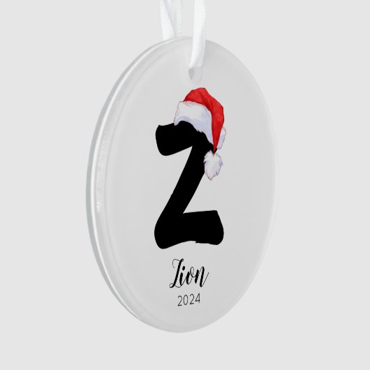 Santa Hat Eenvoudige  letter Z Kerst Ornament (voorkant)