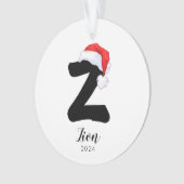 Santa Hat Eenvoudige  letter Z Kerst Ornament (voorkant)