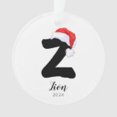 Santa Hat Eenvoudige  letter Z Kerst Ornament (voorkant)