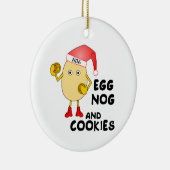 Santa Hat Egg Nog Keramisch Ornament (Rechts)