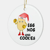 Santa Hat Egg Nog Keramisch Ornament (Links)