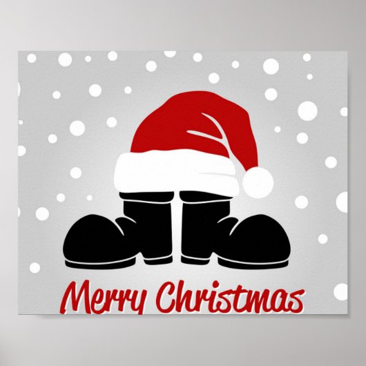 Santa hat en bootsb poster (Voorkant)