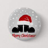 Santa hat en bootsb ronde button 5,7 cm (Voorkant)
