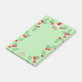 Santa Hat en Holly Berries | Gepersonaliseerd Post-it® Notes (Schuin)