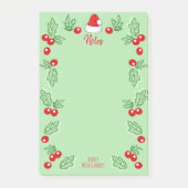 Santa Hat en Holly Berries | Gepersonaliseerd Post-it® Notes (Voorkant)
