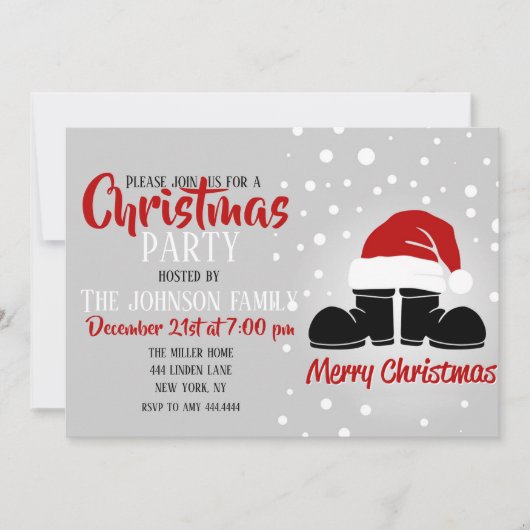 Santa hat en laarzen kaart (Voorkant)