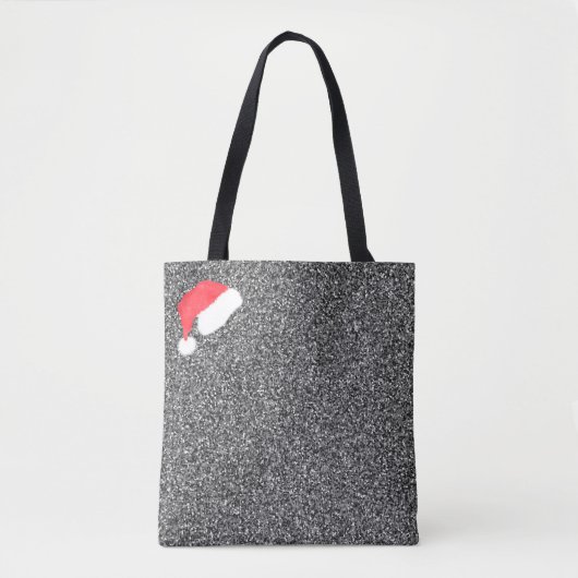 Santa Hat en Silver Modern Monogram Tas (Voorkant)
