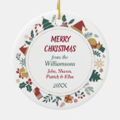 Santa Hat Engelse Springer Spaniel krans Keramisch Ornament (Achterkant)