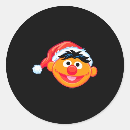 Santa Hat Ernie  Ronde Sticker (Voorkant)