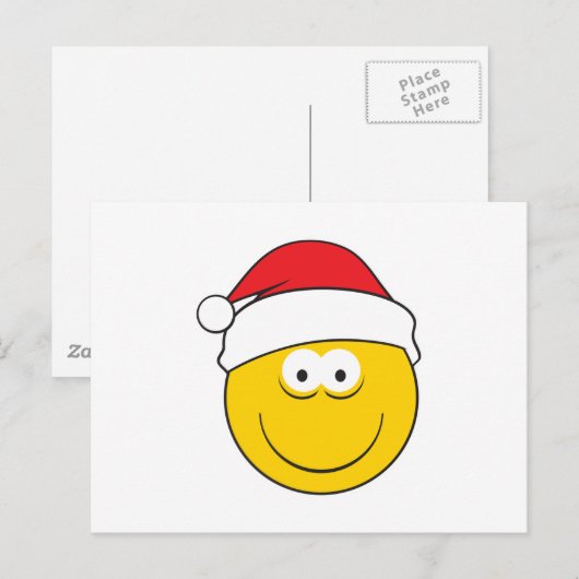 Santa Hat Face Feestdagenkaart (Voorkant / Achterkant)