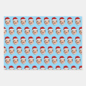 Santa Hat Face Gift Wrap, Custom Face Inpakpapier Vel (Voorkant 2)