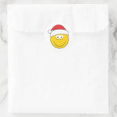 Santa Hat Face Ronde Sticker (Tas)