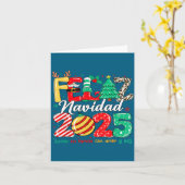 Santa Hat Family Christmas Matching Funny Feliz Na Kaart (Gele Bloem)