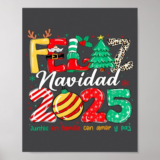 Santa Hat Family Christmas Matching Funny Feliz Na Poster (Voorkant)