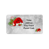 Santa Hat Feestelijke Kerst Adresetiketten Etiket (Voorkant)