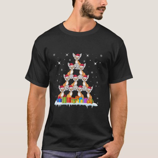 Santa Hat Fennec Fox Lovers Mannen Vrouwen Kinder T-shirt (Voorkant)