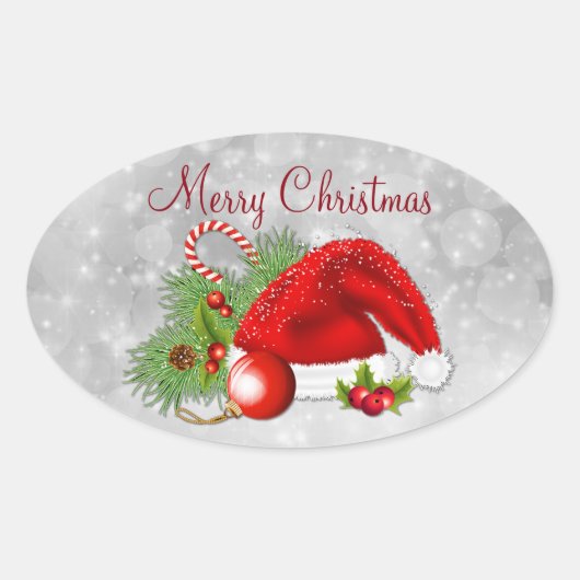 Santa Hat Festive-Kerst stickers (Voorkant)
