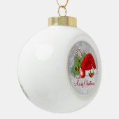 Santa Hat Festive kerstbal-versiering Keramische Bal Ornament (Links)