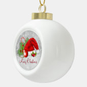 Santa Hat Festive kerstbal-versiering Keramische Bal Ornament (Rechts)
