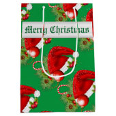 Santa Hat Festive kerstgroen Medium Cadeauzakje (Achterkant)