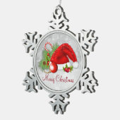 Santa Hat Festive Kerstmis Snowflake Ornament (Rechts)