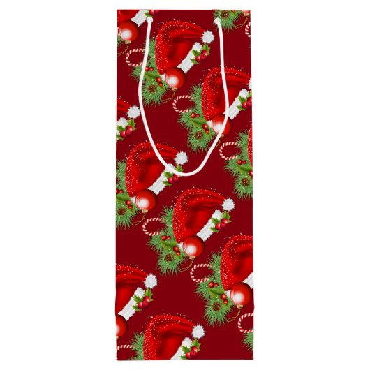 Santa Hat Festive-kerstrode wijn met cadeautas (Achterkant)